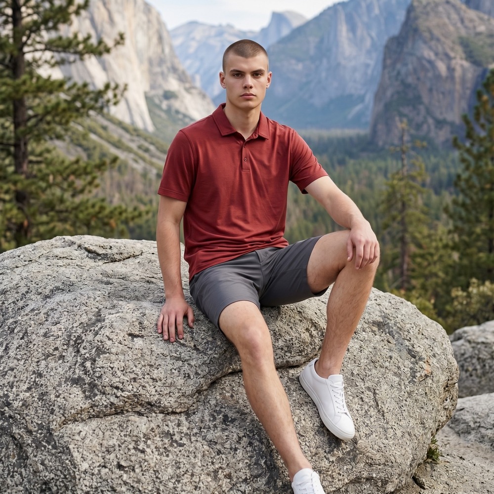 Lululemon Mens Short Sleeve Polo Shirt Burgundy Red Textured Athletic Top